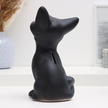 Piggy bank "Cat" black 13x13x23cm-2