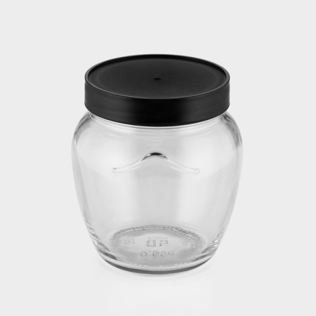 A set of glass cans with a black polymer lid, TO-82 mm, 550 ml, 6 pcs.-3