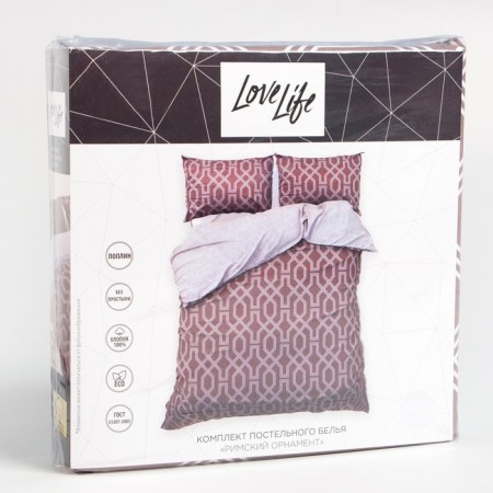 Lovelife bedding "Roman ornament": Crystick 200x217cm+pillowcase 70x70cm-2pcs, Poplin-6