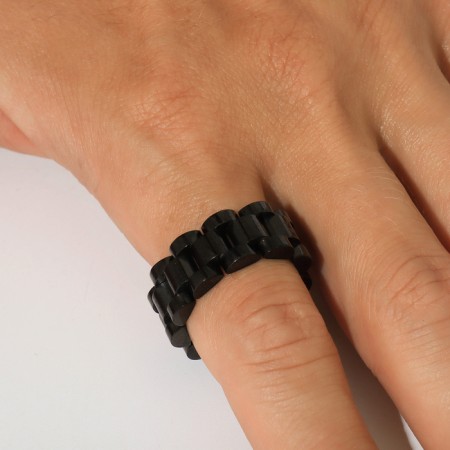 Ring "Steel" mechanism, color black, 22 size-1