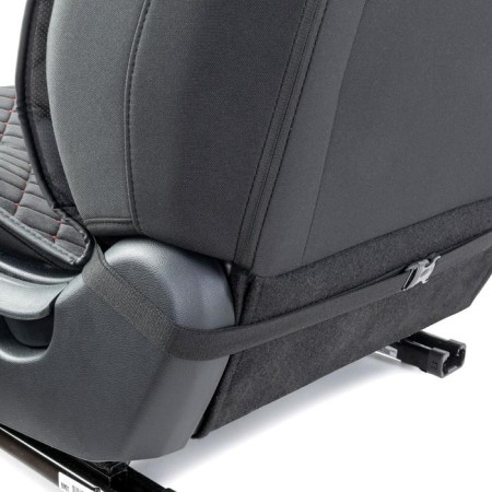 Caps on the front seats Car Performance, 2 pcs, alcantara, rhombus, black-red-5