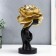 Polystone souvenir "Girl in a rose hat" Black with gold 30x18x16 cm