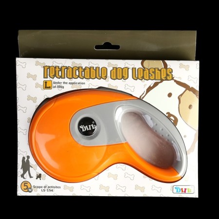Diil roulette, 5 m, up to 40 kg, tape, rubberized pen, orange with gray-3