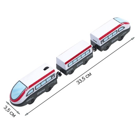 Toy train "My city", 2 locomotives and passenger car, on batteries-6