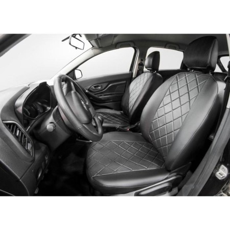 Auto-Chekhly Rival rhombus, Rear back is Separate 40/60, Lada Xray 2015-n., Eco-leather, black, SC.6004.2-1