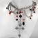 Necks "Cross" beads with chains, black-red color in silver