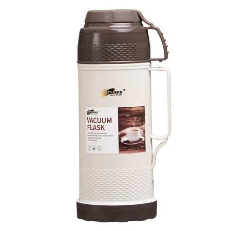 Thermos 1 l, with a glass flask, retains heat 12 hours, with a mug, brown-1