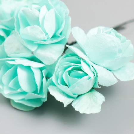 Flowers for decorating "tea roses" 1 bouquet = 6 colors 9.5 cm mint-3