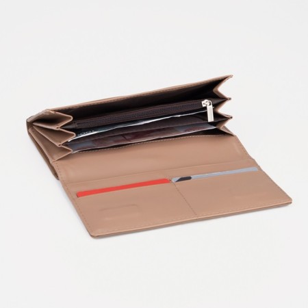 Women's wallet on magnets, beige color-4