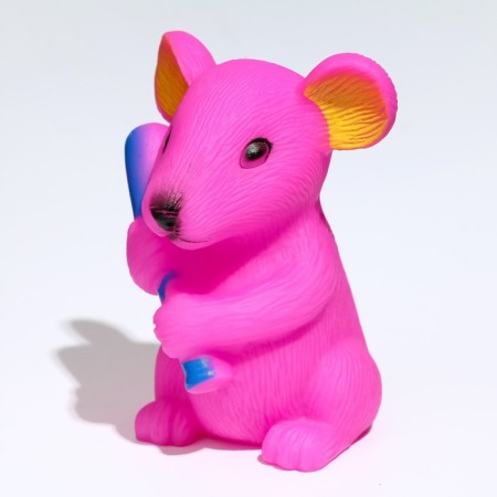 Brying toy "mouse" for dogs, 9 cm, pink-1