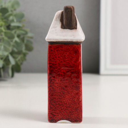 Souvenir Ceramics "Red multi -story house with a white roof" 3.7x4.2x13 cm-3