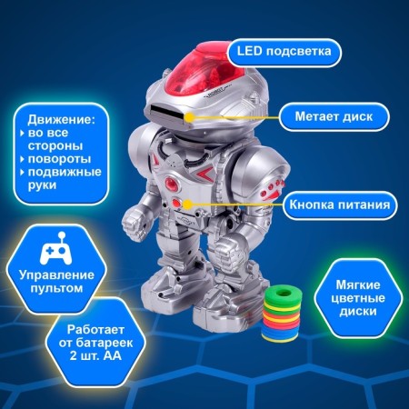 Robot radio -controlled "superbot", light and sound effects, shoots, works from batteries-3