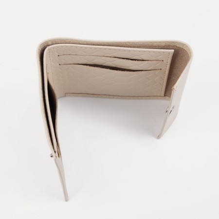 Women's wallet on the button, milk color-3