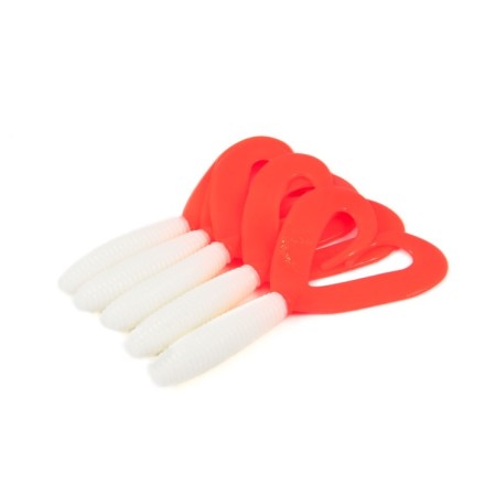 Twizter Yaman Pro look-Two, 10.2 cm, color #05-white with red tail, packaging 5 pcs.-2