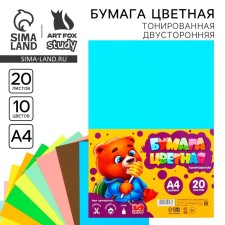 Tsvetop -colored paper A4 “September 1: Bear” 20 sheets 10 colors tinted, density 80 g/m²