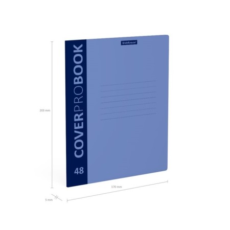 Notebook A5+, 48 sheets in the Erichkrause "Neon" cage, a plastic cover with a "sand" texture, an offset unit, a whiteness is 100%, blue-3