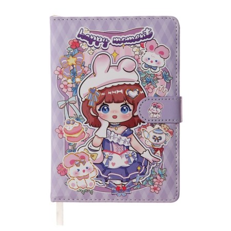 Gift notebook, A6+, 132 sheets, color block, with a curly knife, PVC cover, "anime", mix-2