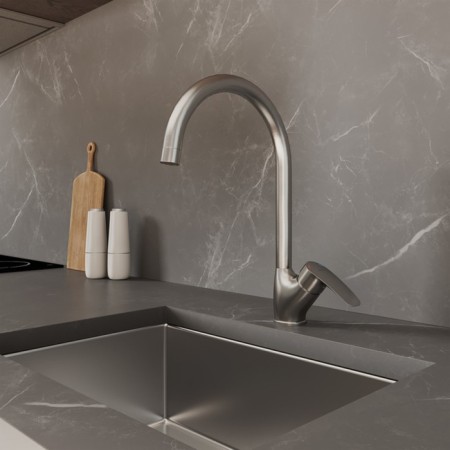 MILARDO RORA RORBN0JM05 kitchen mixer, pour 222 mm, color satin-1