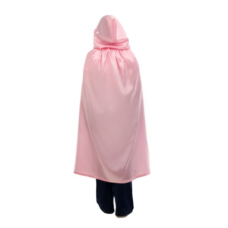 Carnival cloak adult, atlas, pink color, length 120cm-2