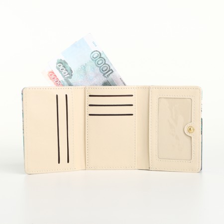 Women's wallet on the button, turquoise color-4