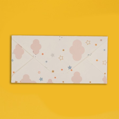 An envelope for money with a wooden element "Happy Birthday!" Elephant, 16x8 cm-1
