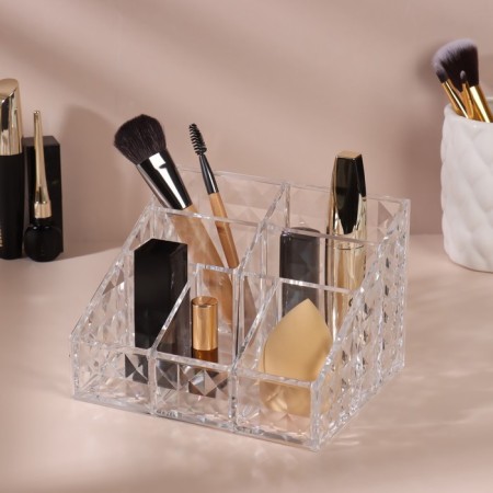 Organizer for storage, 7 sections, 14.7 × 10 × 12.3 cm, in a cardboard box, color transparent color-2