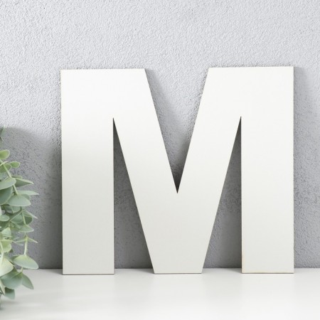 Panel letter "M" 22.5x20 cm, white