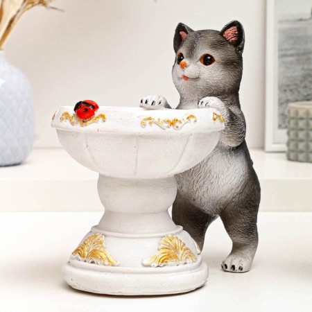 Garden Figure-feeder "cat with a vase" 21x13x20cm-2