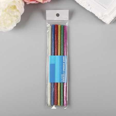 Glue for adhesive pistol "Multi -colored shine" 7mmx18 cm (set 6 pcs)-2