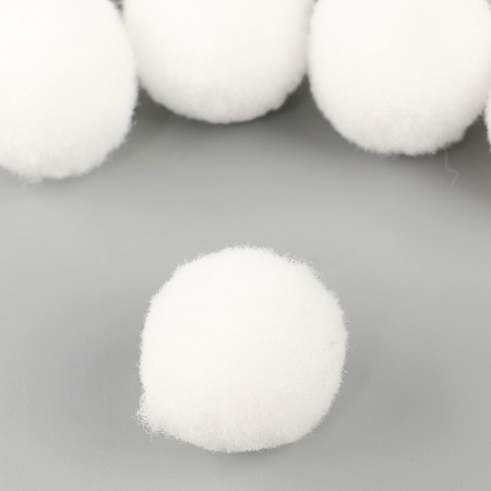 A set of textile details for the decor "bombs" 25 pcs. set, size 1 pc: 2 cm, white color-3