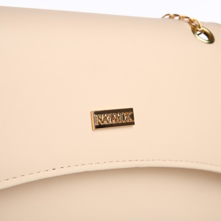 Women's bag made of artificial leather with a valve, 26x16x9 cm, beige color-5