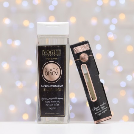 Gift set women Black Opium, shower gel 250 ml, perfumery water 30 ml-1
