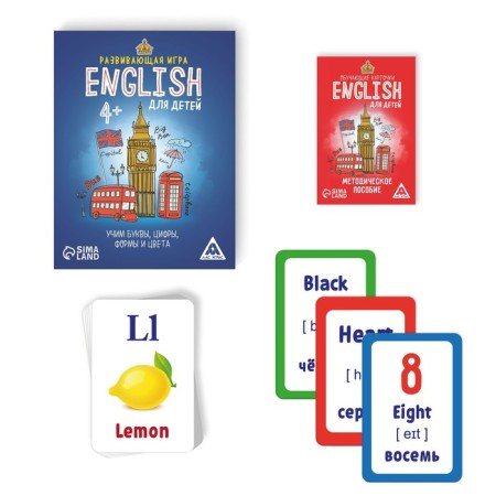 Board game "English for children", 70 cards-1