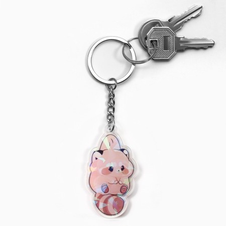 Key keychain holographic "Red Panda", 2.9 x 5.2 cm-4