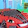 Diamond mosaic with a partial filling on the postcard "Racing Machine" for children