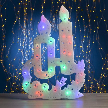 LED figure "Candles" 28 × 42 cm, plastic, 220 V, glow of multi (RG/RB)