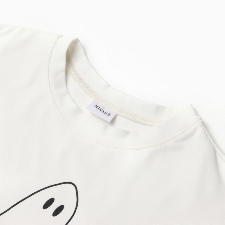 Children's Minaku T -shirt: Exclusive Print, Milk color, height 152 cm-7