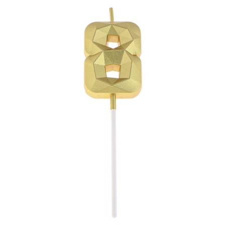 Candle in the cake on the skewer "Almaz", the number "8", gold, 4.5 cm-5