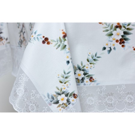 MEIWA tablecloth, 122 x 152 cm, roll 10 pcs, white/green color-1