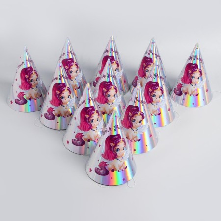 Holographic cap "Happy Birthday", unicorn-4