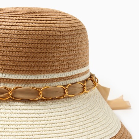 Women's hat Minaku, central nation. In brown/milk, river 58-2