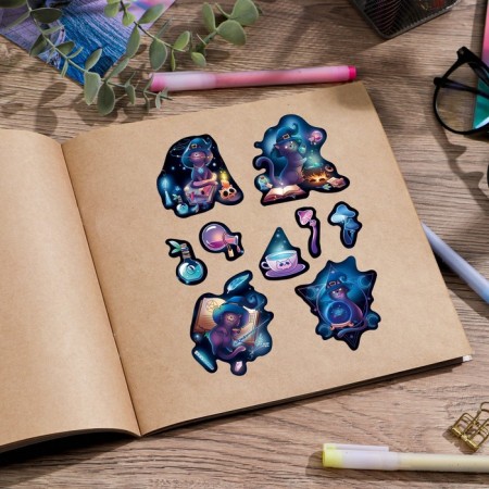 Paper stickers "Magic Cat", 11 × 16 cm-2