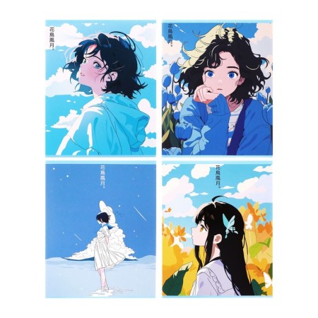 Notebook of 48 sheets in the Calligrata "Anime" cage, cardboard cover, glossy lamination, block offset mix