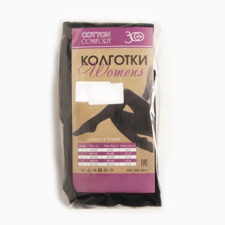 Women's tights 300 den, black color, size 4