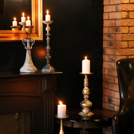 Summary Metal for 1 candle "Ferro" aged bronze 14.5x14.5x38.5 cm-5