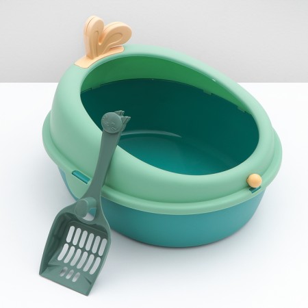 A round -round toilet 40 x 33.8 x 25.5 cm, green/orange
