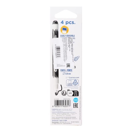 A set of markers for boards 4 colors Carioca, a node 2.8 mm, bullet, fast drying, easily erased-5