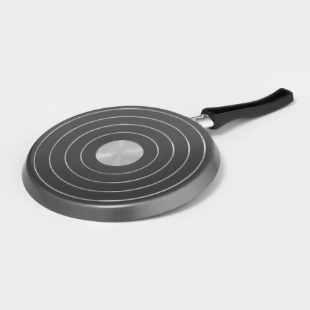 Pancake pan Discovery, D = 25 cm, plastic handle, anti -stick coating, gray color-2