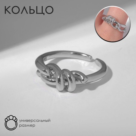 Ring "Knot" double, the color is silver, dimensionless