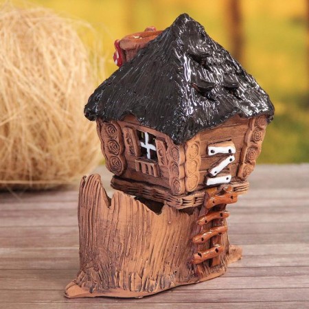 Aroma lace house "Granny Yaga", 18 cm, handmade, mix,-11